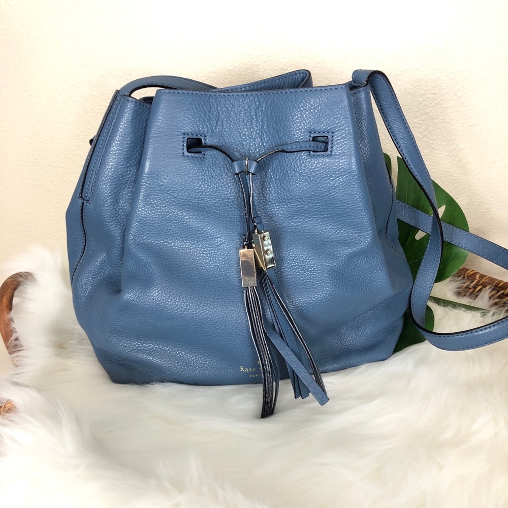 Kate Spade cooper gray street bucket bag pebbled